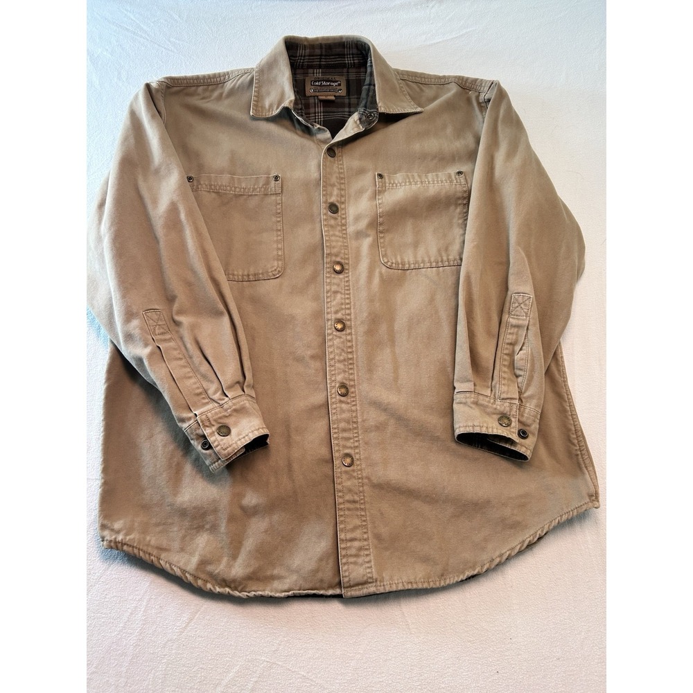 Fleece Lined khaki color,Button Up Hiking Jacket Size. Medium Outdoor.